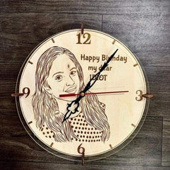 Close-up of handcrafted wall clock