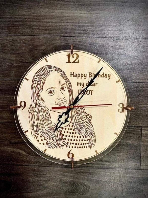 Close-up of handcrafted wall clock