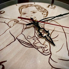 Unique wood wall clock for housewarming