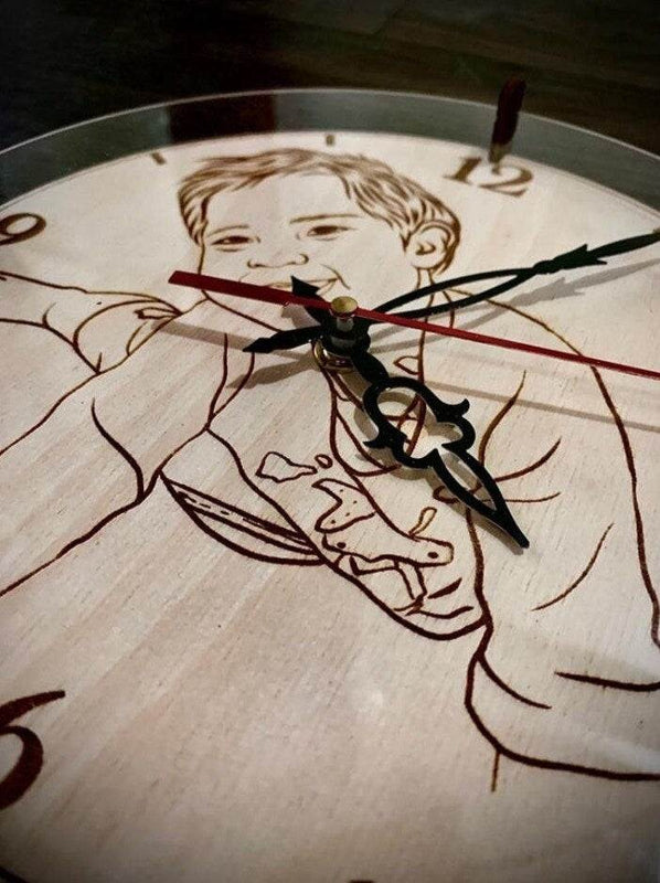 Unique wood wall clock for housewarming