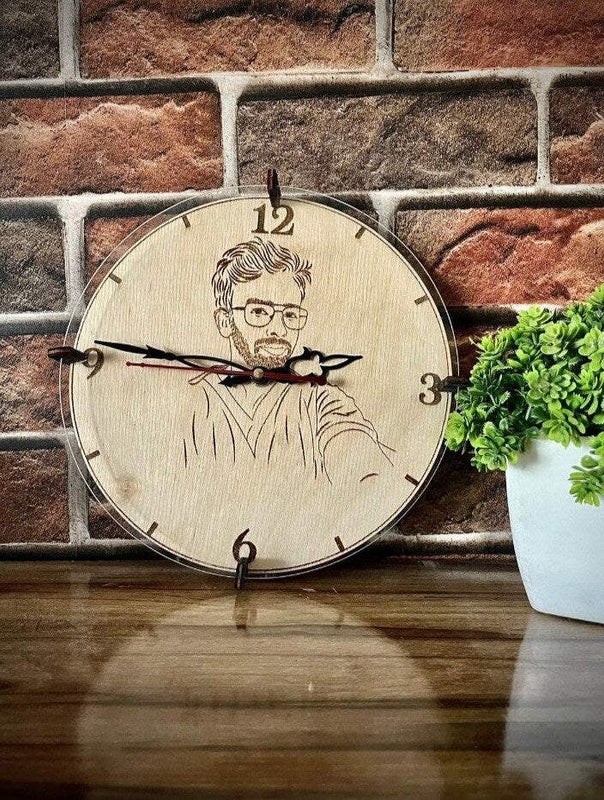 Talesonwood branded wooden clock product photo