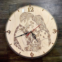 Wooden wall clock gift by Talesonwood