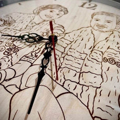 Wall-mounted wooden clock in living room