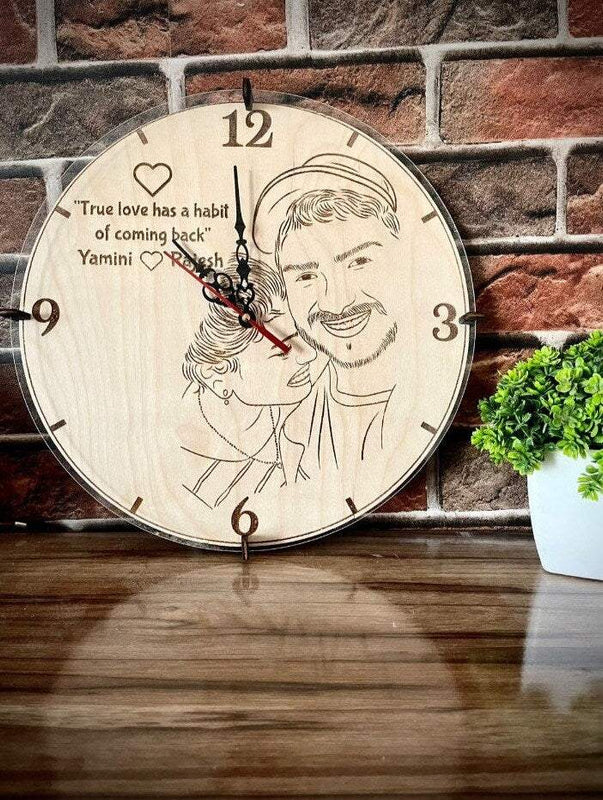 Modern decor with wooden wall clock