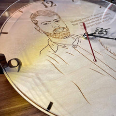 Modern decor with wooden wall clock