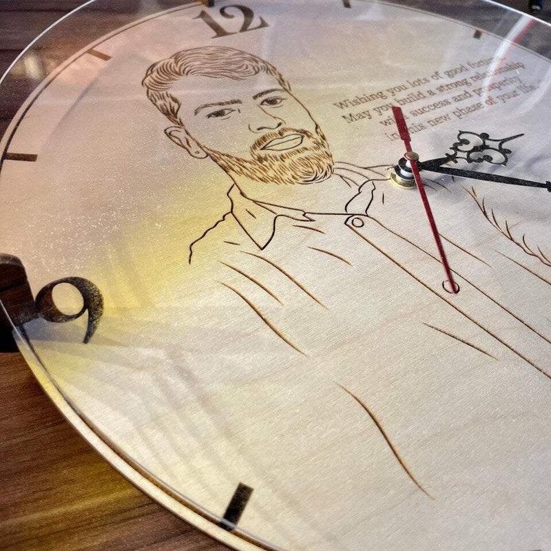 Modern decor with wooden wall clock