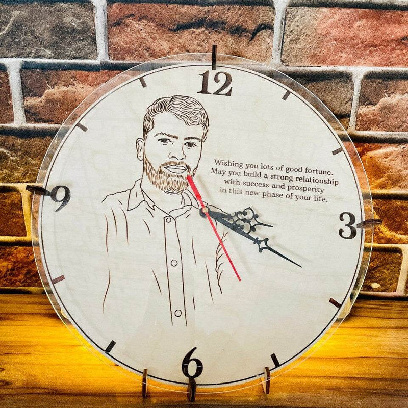 Personalized wooden wall clock for gifting